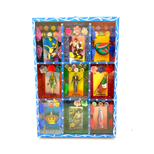 Load image into Gallery viewer, Handmade Framed 3D Loteria Art Piece Art & Decor Mexico Blue Wood Box