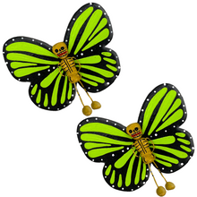Load image into Gallery viewer, Handmade Jumbo Mariposa Butterfly Magnets (Calaca 2 Pack) Art & Decor Mexico Calaca Green