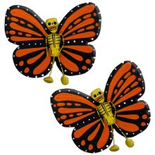 Load image into Gallery viewer, Handmade Jumbo Mariposa Butterfly Magnets (Calaca 2 Pack) Art & Decor Mexico Calaca Orange