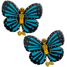 Load image into Gallery viewer, Handmade Jumbo Mariposa Butterfly Magnets (Calaca 2 Pack) Art & Decor Mexico Calaca Teal
