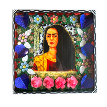 Load image into Gallery viewer, Handmade Jumbo Framed Frida Wall Art Piece Art & Decor Mexico Black Wood Box - Pelo Largo