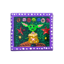 Load image into Gallery viewer, Handmade Square Shadow Box Nicho - Yodacaltiche Magnet Shadow Boxes Mexico Purple Wood Box