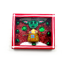 Load image into Gallery viewer, Handmade Square Shadow Box Nicho - Yodacaltiche Magnet Shadow Boxes Mexico Red Wood Box