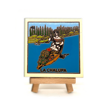 Load image into Gallery viewer, Handmade Clay Square Tile and Stand - Loteria