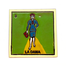 Load image into Gallery viewer, Handmade Clay Square Tile - Loteria 6" x 6" Tile Mexico No. 3 La Dama