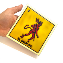 Load image into Gallery viewer, Handmade Clay Square Tile - Loteria 6" x 6" Tile Mexico
