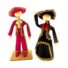 Load image into Gallery viewer, Handmade Mexican Corn Husk Tamal Los Charritos Art & Decor Mexico LA Magenta / Black