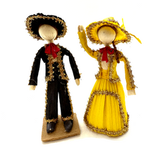 Load image into Gallery viewer, Handmade Mexican Corn Husk Tamal Los Charritos Art & Decor Mexico LA Black / Yellow