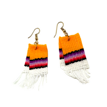 Load image into Gallery viewer, Handmade Mexican Earrings - Serape Jewelry Mexico Orange