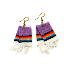 Load image into Gallery viewer, Handmade Mexican Earrings - Serape Jewelry Mexico Purple