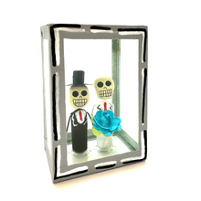 Load image into Gallery viewer, Handmade Window Shadow Box Nicho - See Through Series  - Novio y Novio Shadow Boxes Mexico CC Grey