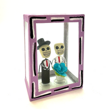 Load image into Gallery viewer, Handmade Window Shadow Box Nicho - See Through Series  - Novio y Novio Shadow Boxes Mexico CC Purple