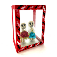 Load image into Gallery viewer, Handmade Window Shadow Box Nicho - See Through Series  - Novias Shadow Boxes Mexico CC Red