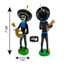 Load image into Gallery viewer, Mexican Handmade Candle - Mariachi Los Muertos Art & Decor Muertolandia.com