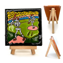 Load image into Gallery viewer, Mexican Handmade Clay Tile and Stand - Los Beisboleros Baseball Tile Mexico