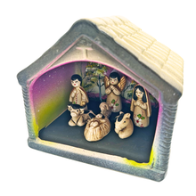 Load image into Gallery viewer, Mexican Handmade Nativity Natividad Scene - Casita Nacimiento Art & Decor Muertolandia.com White
