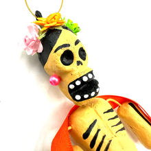 Load image into Gallery viewer, Handmade Mexican Barro Ornament - Calaca Frida Art & Decor Mexico CC