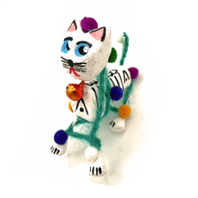 Load image into Gallery viewer, Handmade Mexican Pets - Christmas Navidad Cats Art & Decor Muertolandia.com Cat With Christmas Lights