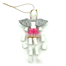 Load image into Gallery viewer, Handmade Mexican Barro Ornament - Calaca Falda Angel Art & Decor Mexico CC