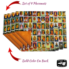 Load image into Gallery viewer, Mexican Frida Self Portrait Design Placemats (4 Piece Fabric Set) Home & Kitchen Muertolandia.com