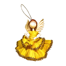 Load image into Gallery viewer, Handmade Mexican Corn Husk Tamal Angel Art & Decor Mexico LA Yellow