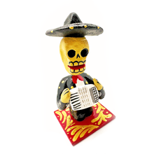 Load image into Gallery viewer, Handmade Mexican Figurine - Mariachi Nuevo Real "Don Acordeón" Art & Decor Muertolandia.com