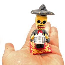 Load image into Gallery viewer, Handmade Mexican Figurine - Mariachi Nuevo Real "Don Acordeón" Art & Decor Muertolandia.com