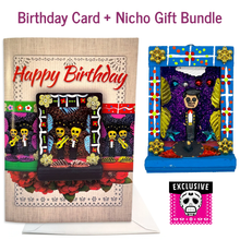 Load image into Gallery viewer, Mariachi Musical Birthday Card + Gift Bundle Greeting Cards Muertolandia.com Card + Blue Box