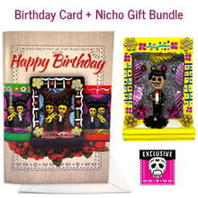 Load image into Gallery viewer, Mariachi Musical Birthday Card + Gift Bundle Greeting Cards Muertolandia.com Card + Yellow Box