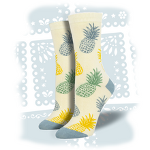 Load image into Gallery viewer, Women's Bamboo "Pineapple Piña" Socks Socks SockSmith Ivory