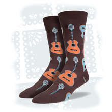 Load image into Gallery viewer, Men's "Mariachi Guitar" Socks Socks SockSmith Brown