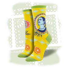 Load image into Gallery viewer, Women's Frida Kahlo "Naranja" Socks Socks SockSmith Yellow