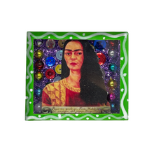 Load image into Gallery viewer, Handmade Square Shadow Box Nicho - Frida Photo Magnet Shadow Boxes Mexico Long Hair - Green Box