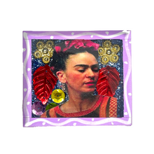 Load image into Gallery viewer, Handmade Square Shadow Box Nicho - Frida Photo Magnet Shadow Boxes Mexico Side Eye 2 - Lavender Box