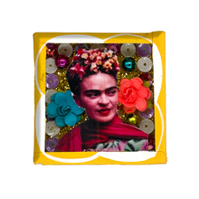 Load image into Gallery viewer, Handmade Square Shadow Box Nicho - Frida Photo Magnet Shadow Boxes Mexico Side Eye 1 - Yellow Box