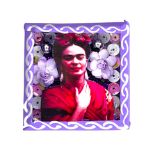 Load image into Gallery viewer, Handmade Square Shadow Box Nicho - Frida Photo Magnet Shadow Boxes Mexico Hand on Shall - Salmon Box