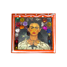 Load image into Gallery viewer, Handmade Square Shadow Box Nicho - Frida Photo Magnet Shadow Boxes Mexico Bat - Orange Box