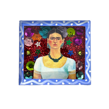 Load image into Gallery viewer, Handmade Square Shadow Box Nicho - Frida Photo Magnet Shadow Boxes Mexico White Scoop - Lavender Box