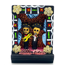 Load image into Gallery viewer, Handmade Shadow Box Nicho - Mariachi Shadow Boxes Mexico CC Black Wood Box