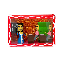 Load image into Gallery viewer, Handmade Window Shadow Box Nicho - Maestra / Teacher Shadow Boxes Mexico CC Red Wood Box