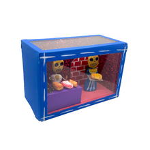 Load image into Gallery viewer, Handmade Window Shadow Box Nicho - Panaderia Shadow Boxes Mexico CC Blue Wood Box - Sr. Panadero / Woman Customer