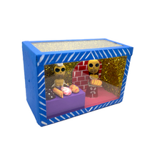 Load image into Gallery viewer, Handmade Window Shadow Box Nicho - Panaderia Shadow Boxes Mexico CC Blue Wood Box - Sra. Panadera / Woman Customer