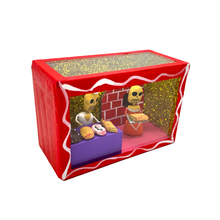 Load image into Gallery viewer, Handmade Window Shadow Box Nicho - Panaderia Shadow Boxes Mexico CC Red Wood Box - Sr. Panadero / Woman Customer