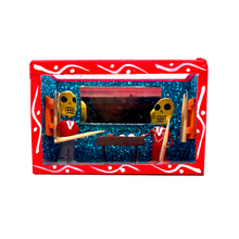 Load image into Gallery viewer, Handmade Window Shadow Box Nicho - Pool / Billar Shadow Boxes Mexico CC Red Wood Box