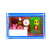 Load image into Gallery viewer, Handmade Window Shadow Box Nicho - Carnicero Shadow Boxes Mexico CC Blue Wood Box