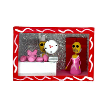 Load image into Gallery viewer, Handmade Window Shadow Box Nicho - Carnicero Shadow Boxes Mexico CC Red Wood Box