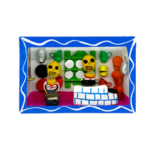 Load image into Gallery viewer, Handmade Window Shadow Box Nicho -  La Alfarería (Pottery Store) Shadow Boxes Mexico CC Blue Wood Box