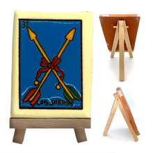 Load image into Gallery viewer, Handmade Clay Loteria Tile and Stand Tile Mexico No. 31 "Las Jaras"