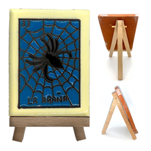Load image into Gallery viewer, Handmade Clay Loteria Tile and Stand Tile Mexico No. 33 "La Araña"
