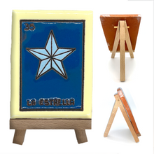 Load image into Gallery viewer, Handmade Clay Loteria Tile and Stand Tile Mexico No. 35 "La Estrella"